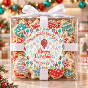 Vintage Ornaments Homemade Food Christmas Baking Square Sticker