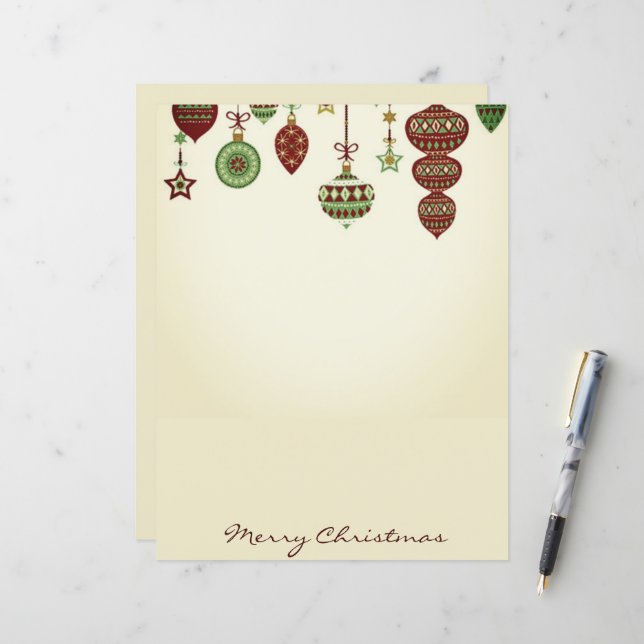 Vintage Ornaments Merry Christmas  (Front/Back In Situ)