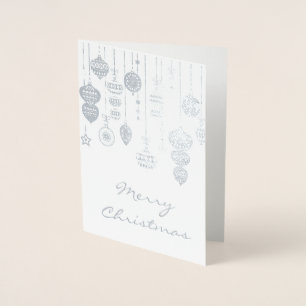 Vintage Ornaments Merry Christmas foil Card