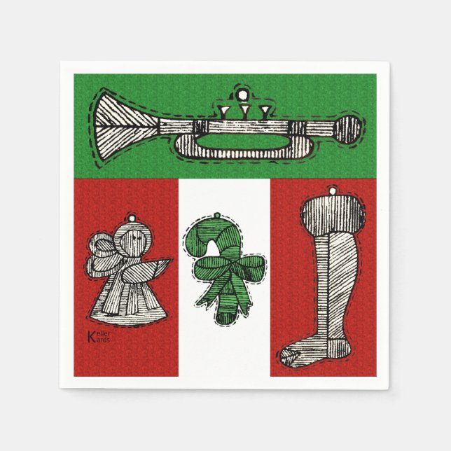 Vintage Ornaments Napkin (Front)