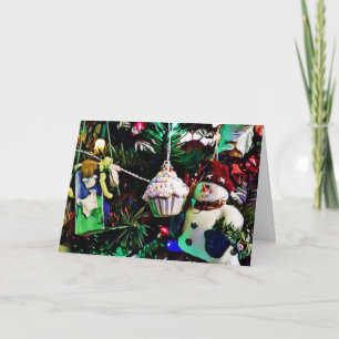 Vintage Ornaments on a Christmas Tree Card