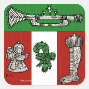 Vintage Ornaments Square Sticker