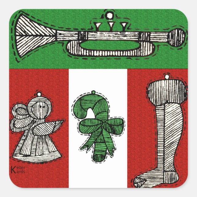 Vintage Ornaments Square Sticker (Front)