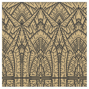 Vintage Ornate Art Deco Pattern Fabric