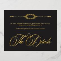 Vintage Ornate Black Gold Scroll Gothic Wedding