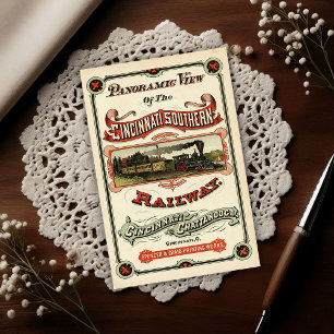 Vintage Ornate Cincinnati Train Route Advertising Postcard