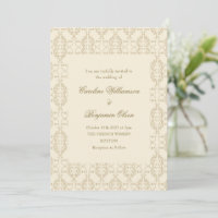 Vintage Ornate Damask Ivory Elegant Rococo Wedding