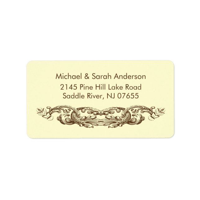 Vintage Ornate Flourish Address Label (Front)