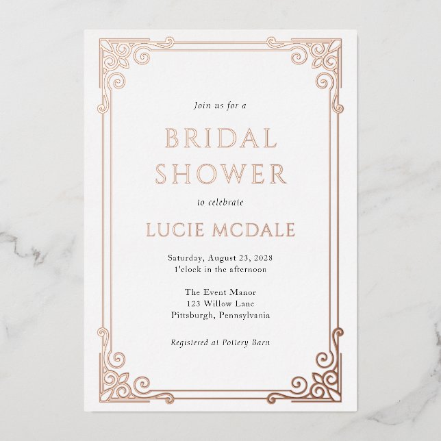 Vintage Ornate Frame Bridal Shower Real (Front)