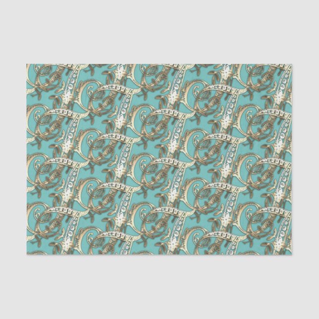 Vintage Ornate Gold Monogram I Tissue Paper (Front)