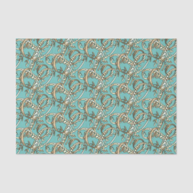 Vintage Ornate Gold Monogram L Tissue Paper (Front)