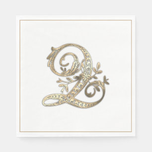 Vintage Ornate Gold Monogram Q Napkin
