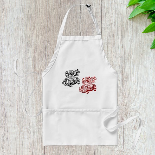 Vintage Ornate Letter S Monogram  Standard Apron (Creator Uploaded)