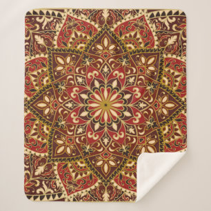vintage ornate pattern with floral elements. Orien Sherpa Blanket