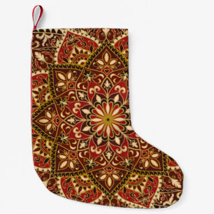 vintage ornate pattern with floral elements. Orien Small Christmas Stocking