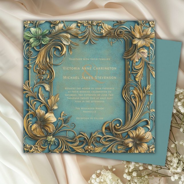 Vintage Ornate Romantic Wedding Invitation (Creator Uploaded)