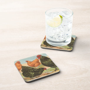 Vintage "Orpington Chicken" Cork Coaster
