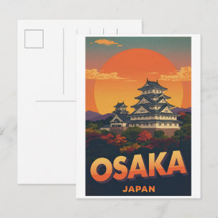 Vintage OSAKA japan island of Honshu gifts Postcard