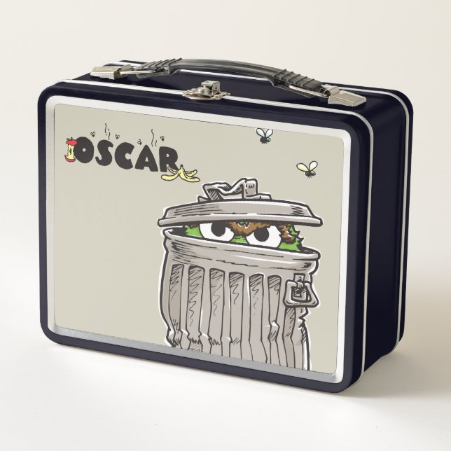 Vintage Oscar in Trash Can Metal Lunch Box (Front)