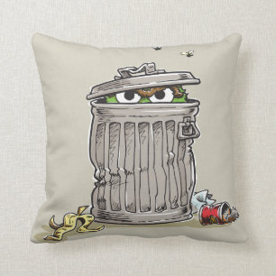 Vintage Oscar in Trash Can Throw Pillow