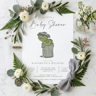 Vintage Oscar the Grouch Baby Shower Invitation