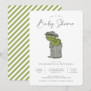 Vintage Oscar the Grouch Baby Shower Invitation