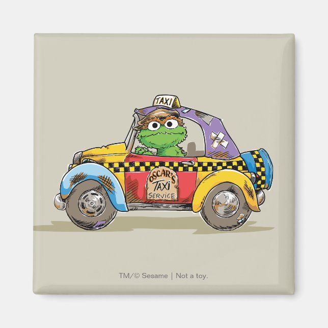 Vintage Oscar's Taxi Service Magnet (Front)