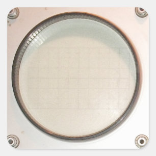 Vintage Oscilloscope Display Screen Square Sticker