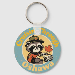 Vintage Oshawa Ontario Motor City Fun Keychain