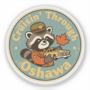 Vintage Oshawa Ontario Motor City Raccoon