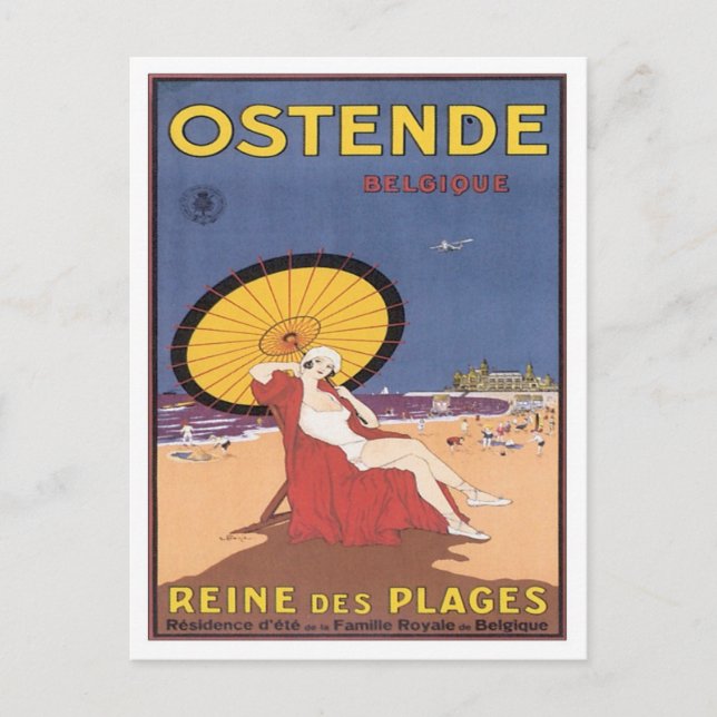 Vintage Ostende Belgique Postcard (Front)
