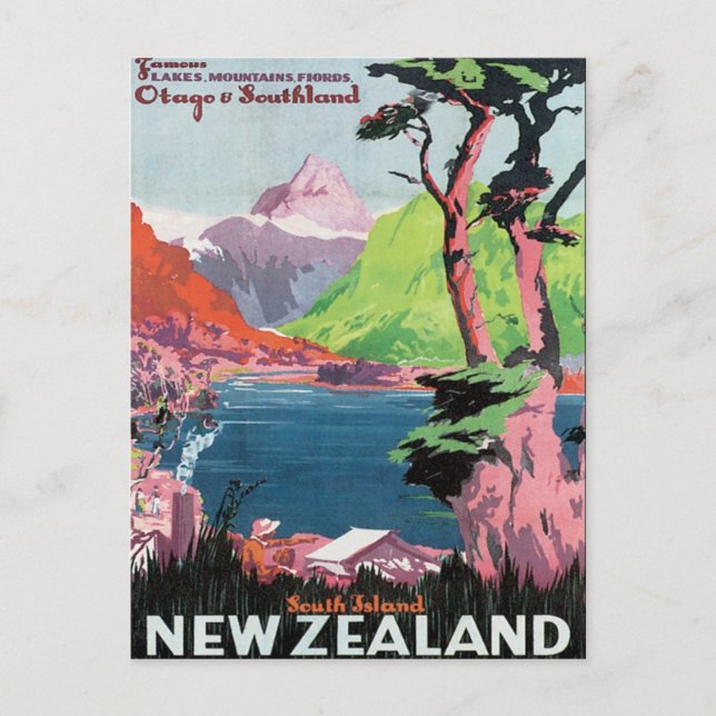 Vintage Otago New Zealand Postcard (Front)
