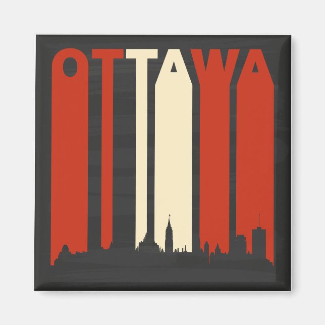 Vintage Ottawa Cityscape Magnet (Front)