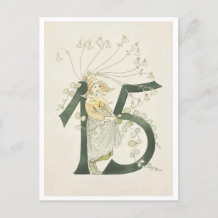 Vintage Ottilia Adelborg Floral Number - 15 Postcard