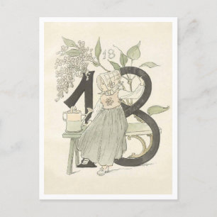 Vintage Ottilia Adelborg Floral Number - 18 Postcard