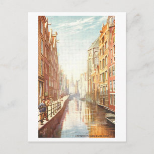 Vintage Oudezijds Kolk in Amsterdam Postcard