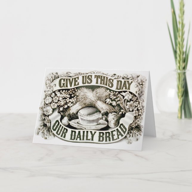 Vintage Our Daily Bread Christian Prayer 1872 Card (Front)