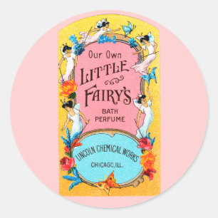 Vintage Our Own Little Fairy's Bath Perfume Classic Round Sticker