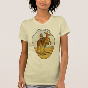 Vintage Outback Cowboy Riding a Giant Kangaroo URM T-Shirt