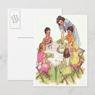 Vintage Outdoor Birthday Party Invitation Postcard