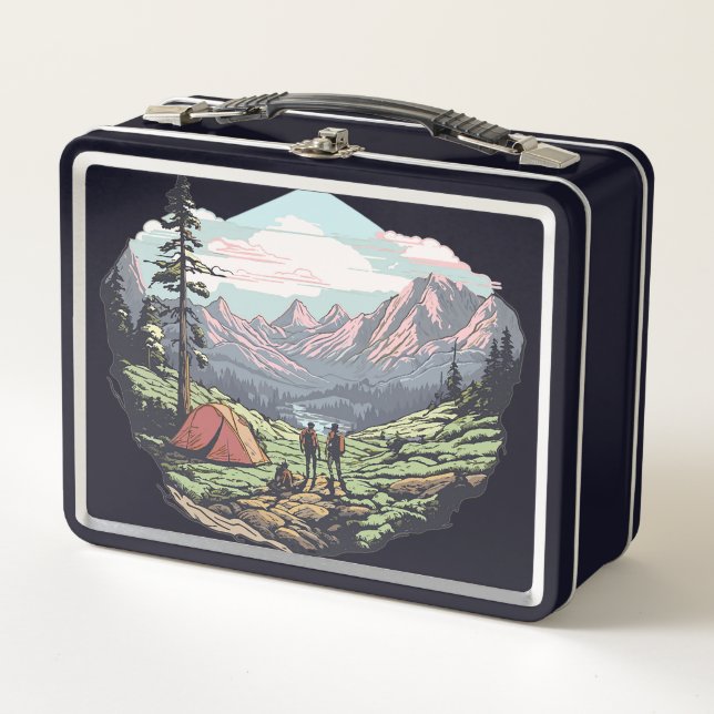 VINTAGE OUTDOORS  METAL LUNCH BOX (Front)