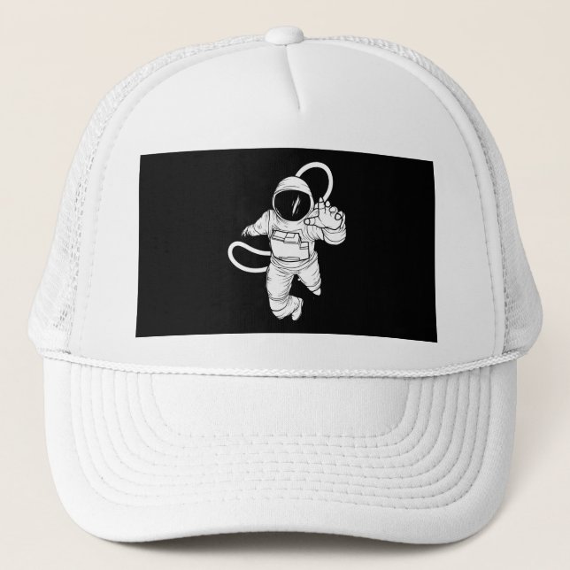 Vintage Outer Space Astronaut  Trucker Hat (Front)
