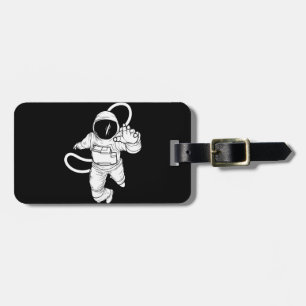 Vintage Outer Space  Funny Astronaut Luggage Tag