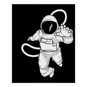 Vintage Outer Space  Funny Astronaut Poster