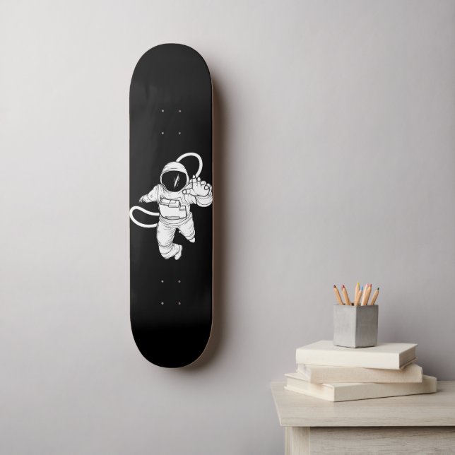 Vintage Outer Space  Funny Astronaut Skateboard (Wall Art)