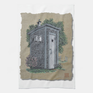 Vintage Outhouse Kitchen Towel