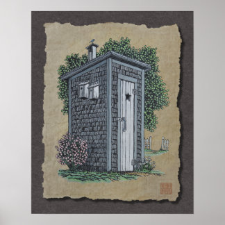 Vintage Outhouse Poster