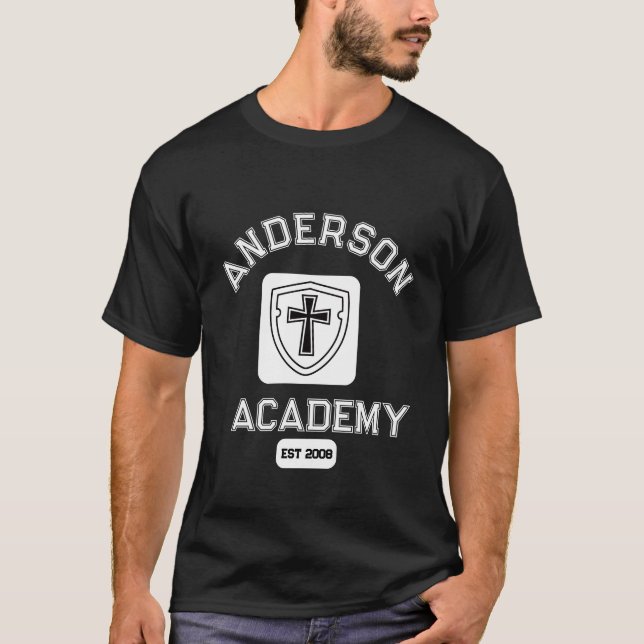 Vintage Outline White Text Homeschool Family T-Shirt (Front)