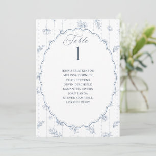 Vintage Oval Dusty Blue Wedding Seating Chart