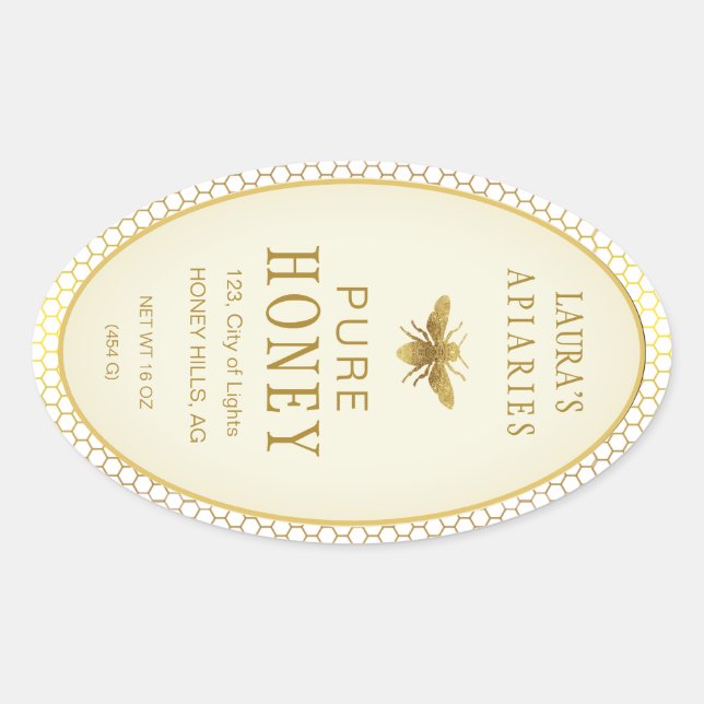 Vintage Oval Honey Bee Queenline Apiarist Label  (Front)